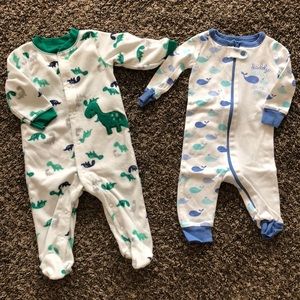 Set of 2 baby boy pajamas, 3-6mo